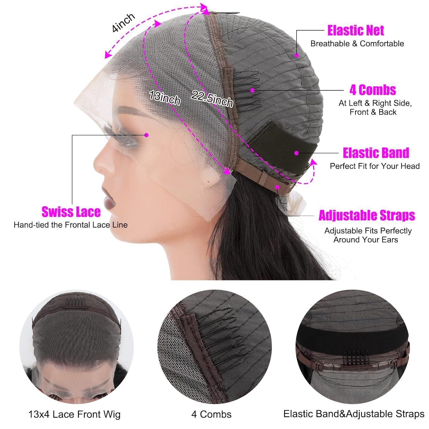 Straight  Lace Front Wig — 100% Human Hair