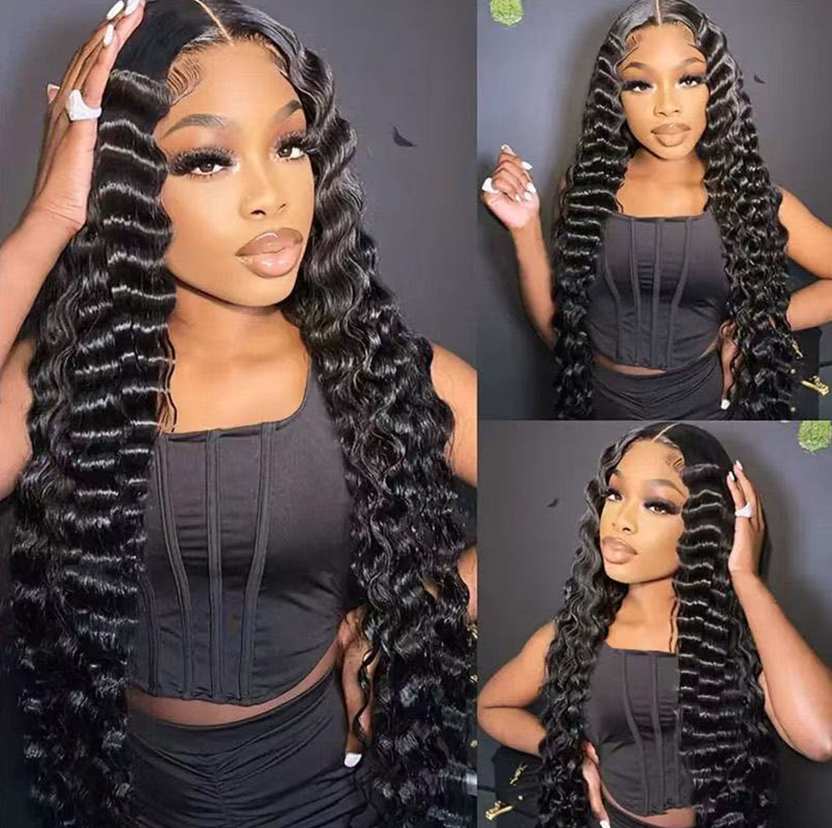 loose deep Lace Front Wig — 100% Human Hair